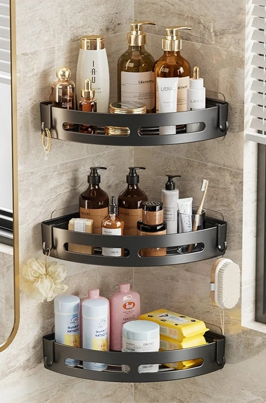 Étagère de Douche Sans Perçage – Rangement Adhésif pour Salle de Bain (1, 2 ou 3 Pièces)