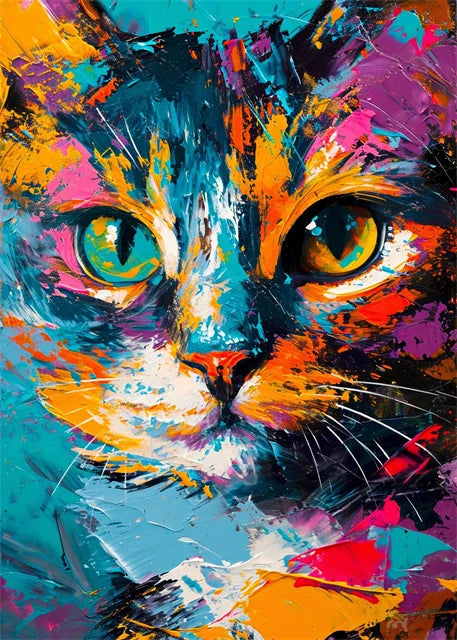 Tableau Graffiti Coloré – Animaux Abstraits sur Toile