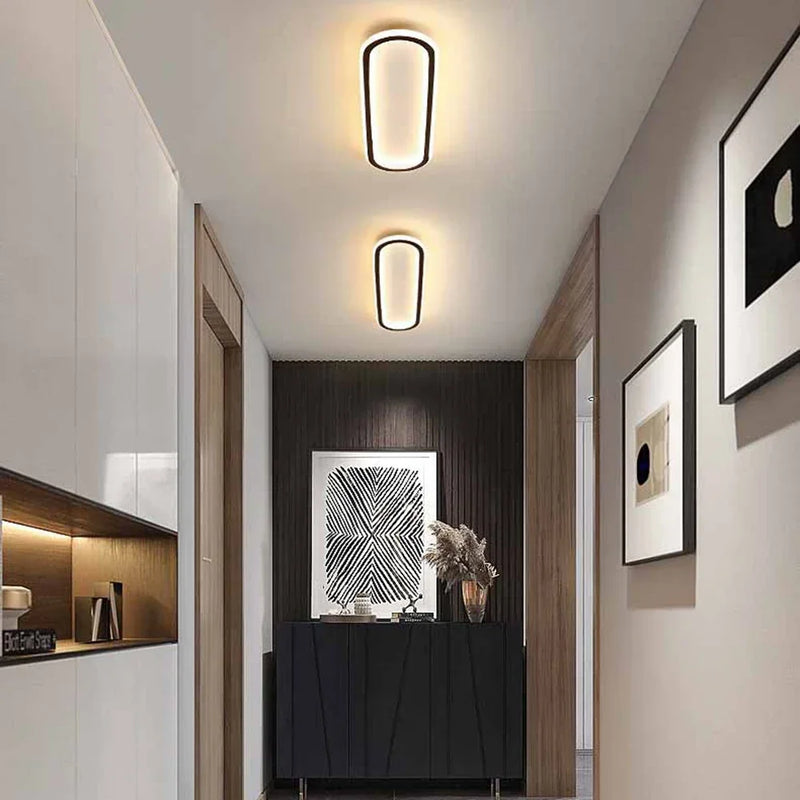 Plafonnier LED Moderne - Design Ovale Noir