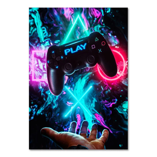 Tableau Manette de Jeu Style Punk – Décoration Murale Gamer