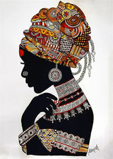 Tableau Abstrait Femme Africaine – Art sur Toile