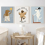 Affiches Animaux Doux & Poétiques – Décoration Murale pour Chambre d'Enfant