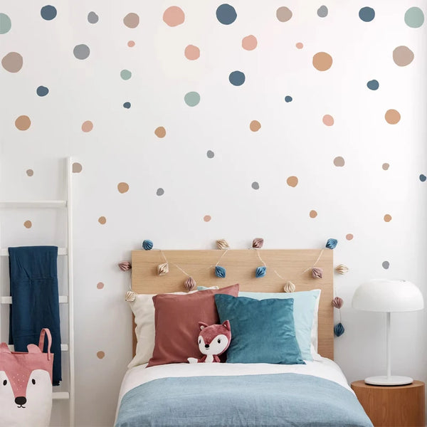 Bunte Polka Dot Wandaufkleber