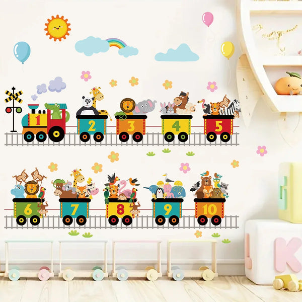 Stickers Muraux Train des Animaux – Décoration Enfant