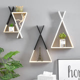 Étagère Murale Triangle en Bois – Rangement Design pour Salon, Chambre & Entrée