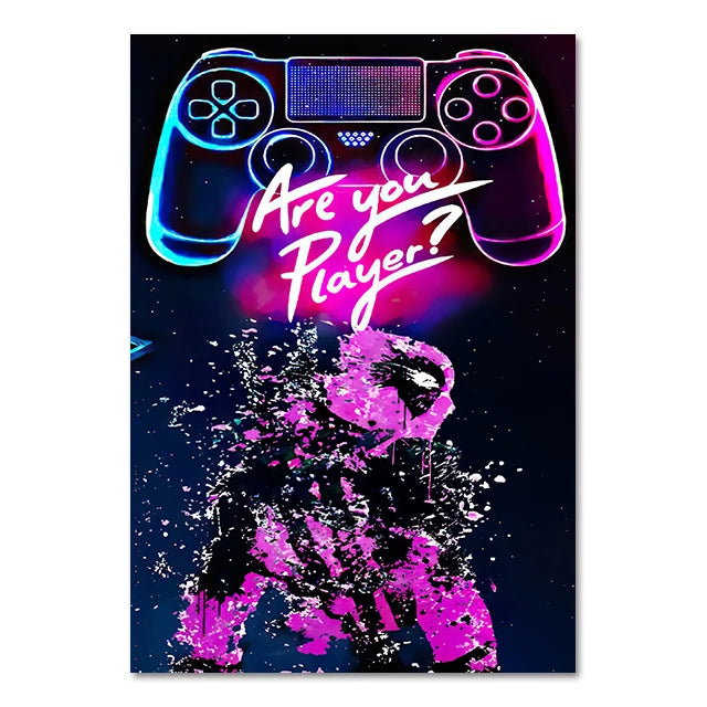 Tableau Manette de Jeu Style Punk – Décoration Murale Gamer