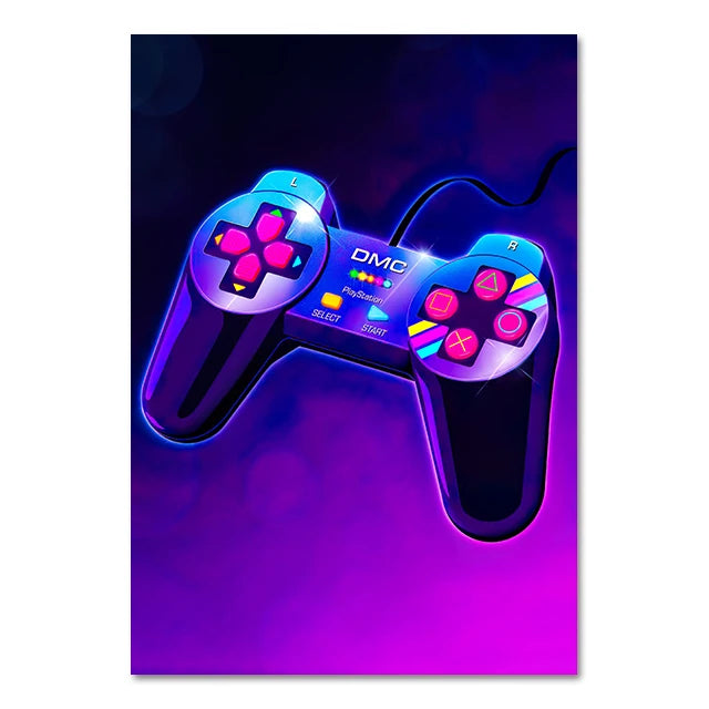 Tableau Manette de Jeu Style Punk – Décoration Murale Gamer