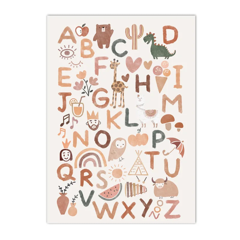 Bohemian Animals &amp; Rainbow Poster – Dekoration fürs Kinderzimmer 