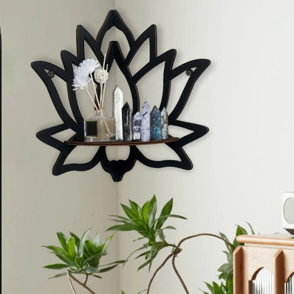 Étagère Murale Lotus – Décoration Zen pour Bougies & Objets Déco