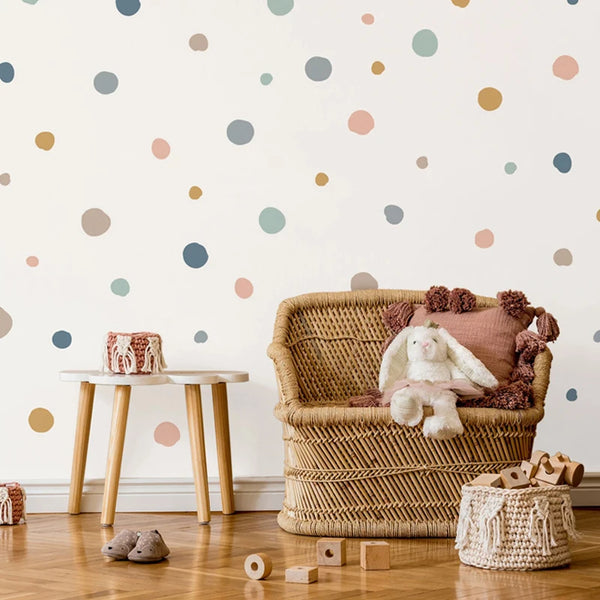 Bunte Polka Dot Wandaufkleber