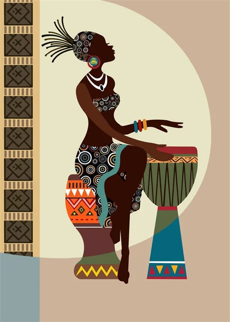 Tableau Abstrait Femme Africaine – Art sur Toile