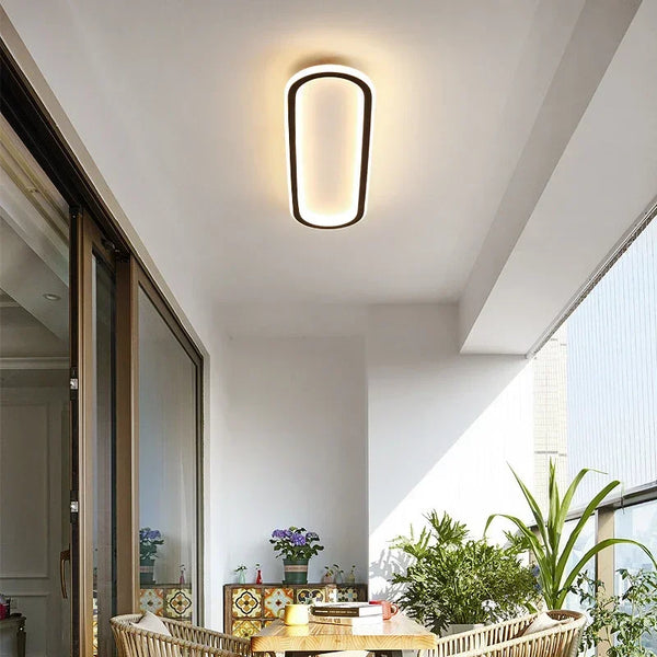 Plafonnier LED Moderne - Design Ovale Noir