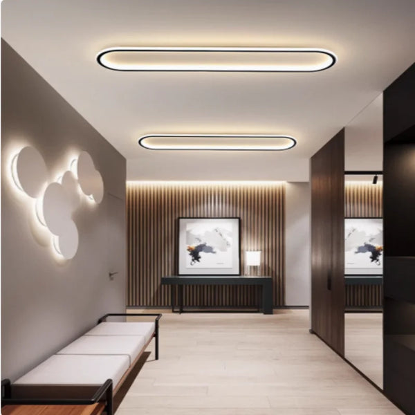 Plafonnier LED Moderne - Design Ovale Noir