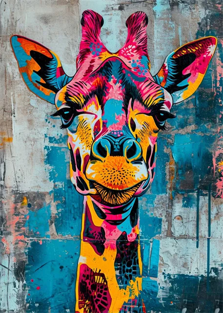 Tableau Graffiti Coloré – Animaux Abstraits sur Toile