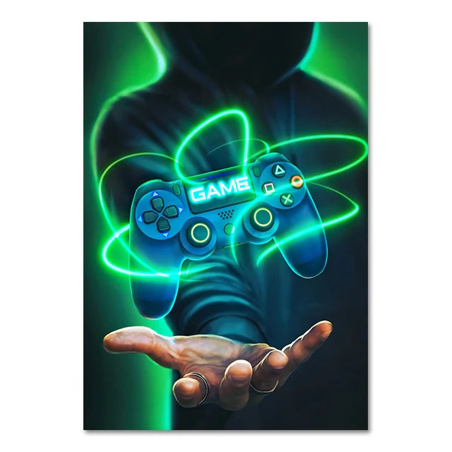 Tableau Manette de Jeu Style Punk – Décoration Murale Gamer